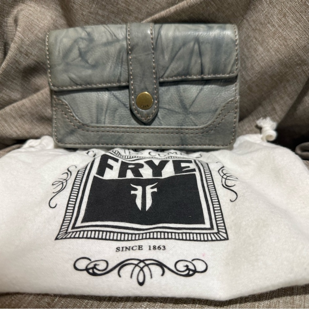 Frye Distressed Gray Leather Wallet